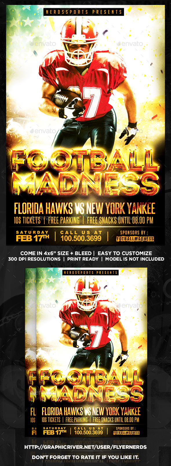 Football Madness Sports Flyer - Sports Events