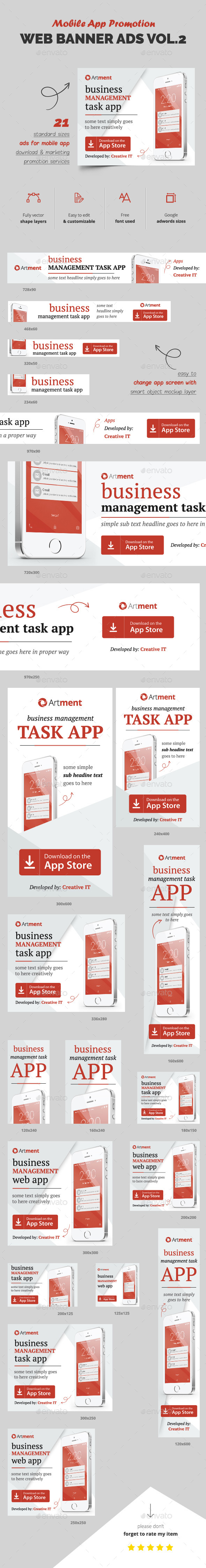 Mobile App Web Banner Ads - Banners & Ads Web Elements