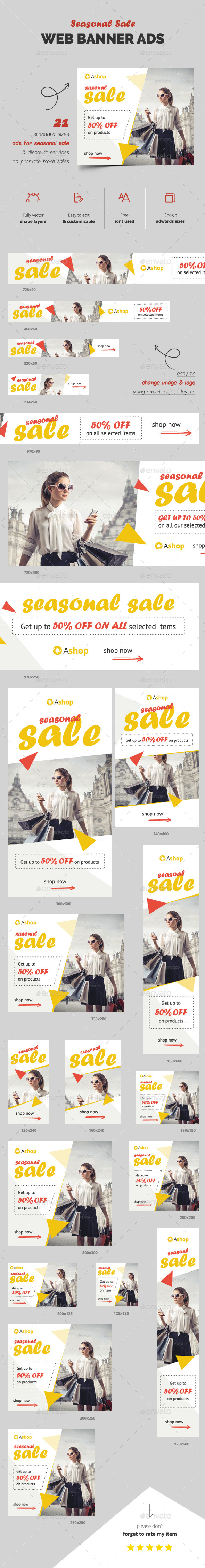 Seasonal Sale Banner Ads - Banners & Ads Web Elements