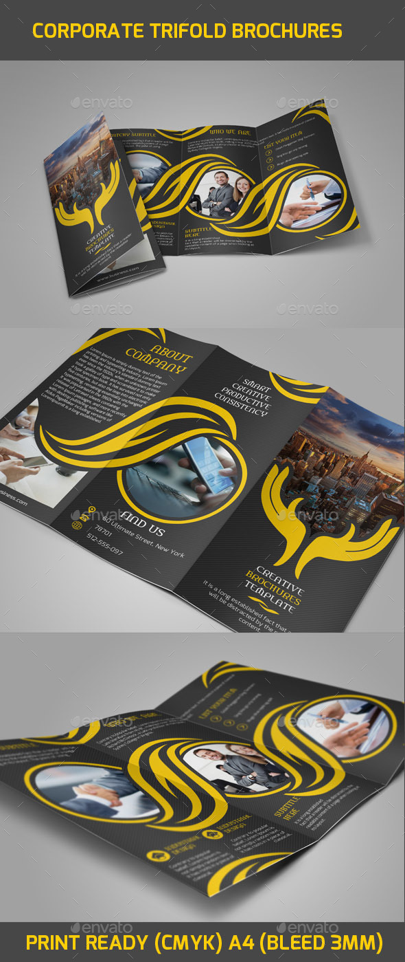 Corporate Business Trifold Brochure - Brochures Print Templates