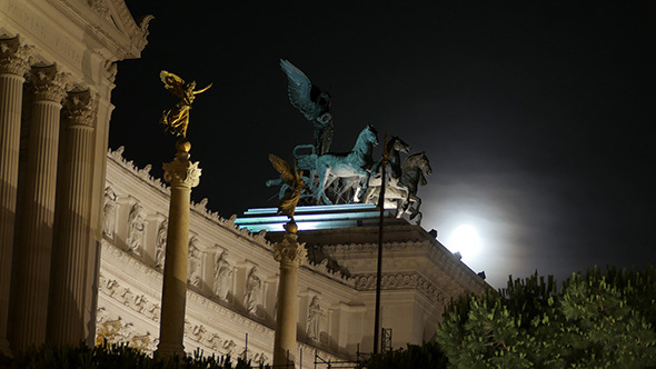 View of Altare Della Patria, Rome, Italy at Night
