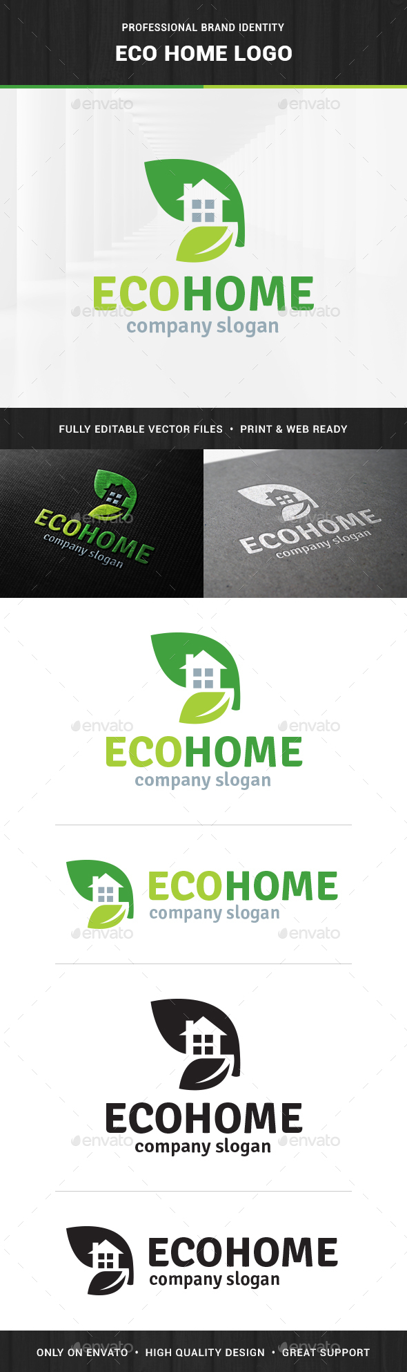 Eco Home Logo Template - Nature Logo Templates