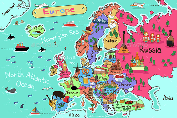 Europe Map - Travel Conceptual