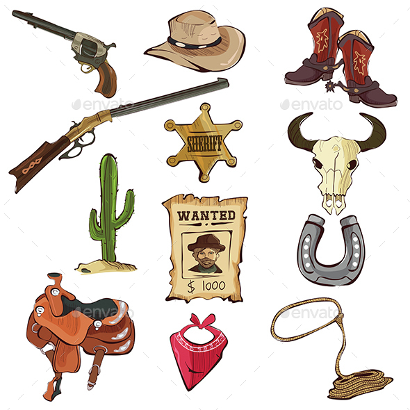 American Old Western Icons - Miscellaneous Vectors