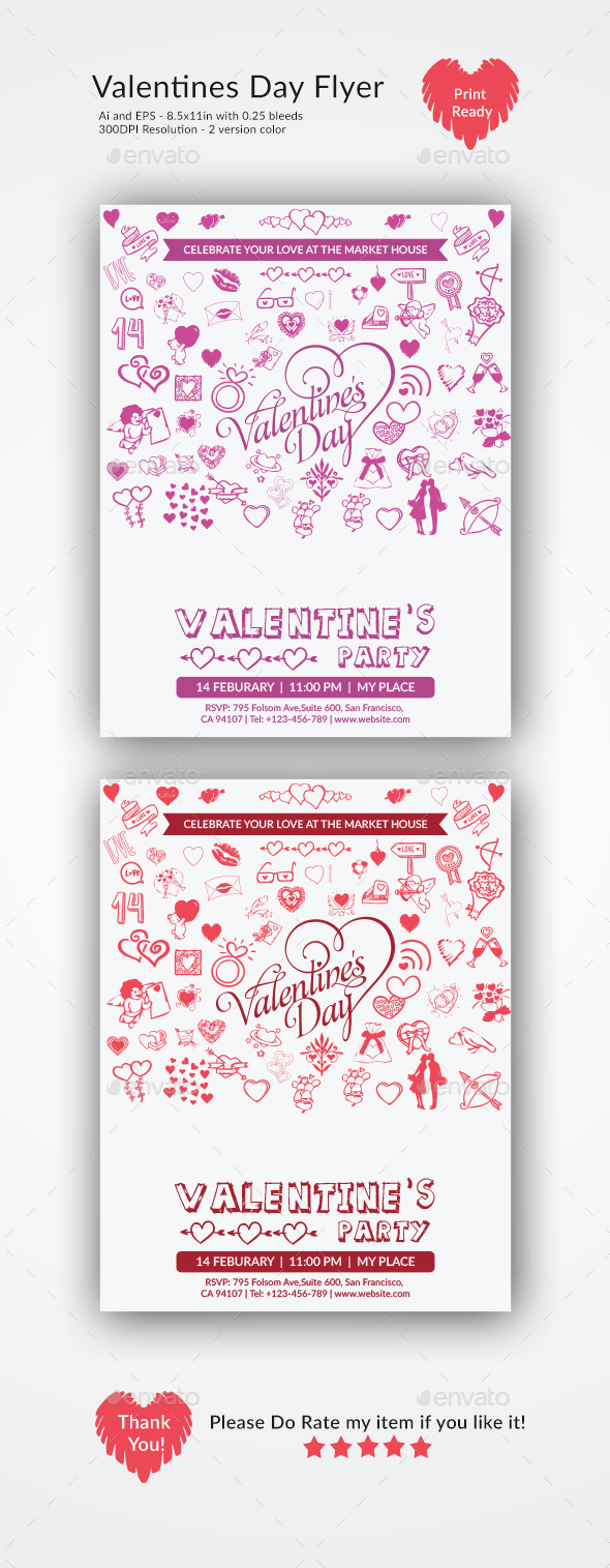 Valentine's Day Party Flyer - Events Flyers