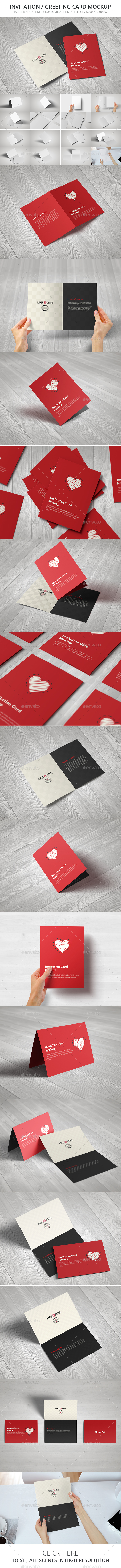 Invitation / Greeting Card / A5 Brochure Mockup - Brochures Print