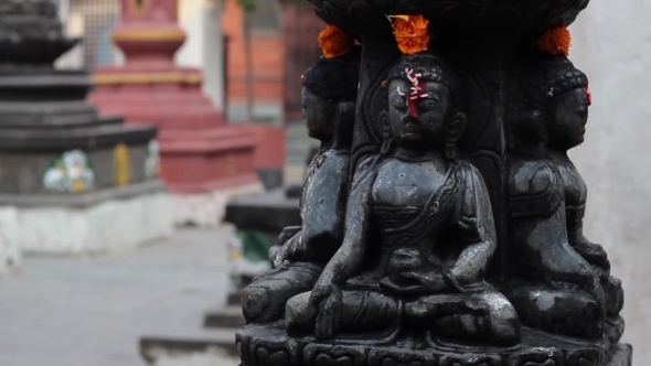 Little Black Stupa Of Buddha With Tikka alt