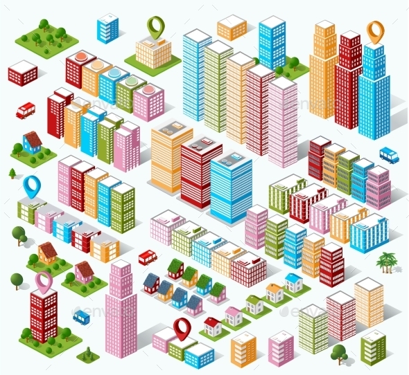 Large Set - Buildings Objects