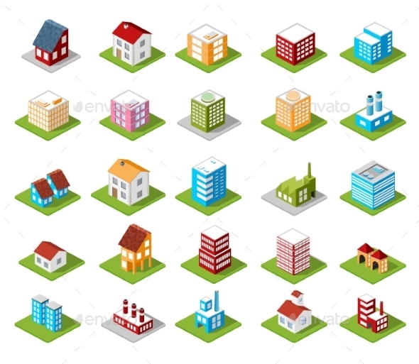 Isometric Buildings - Buildings Objects