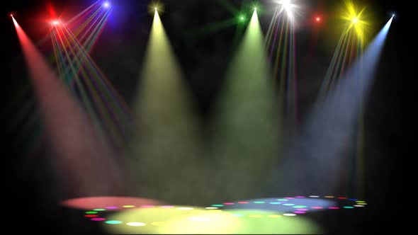 Swirling Colored Stage Spotlights