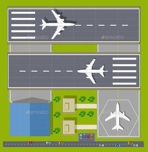 Overhead Point of View Airport - Travel Conceptual