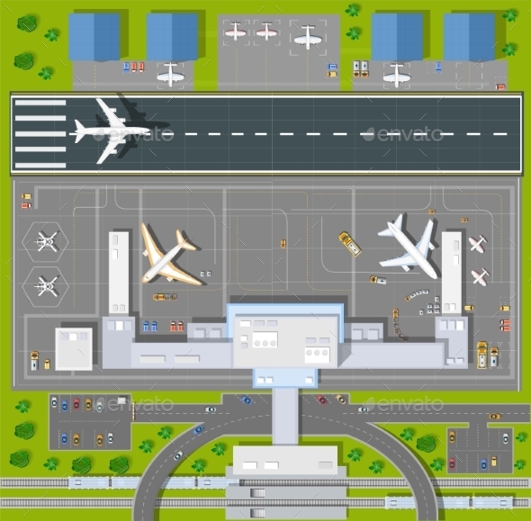 Overhead Point of View Airport - Travel Conceptual