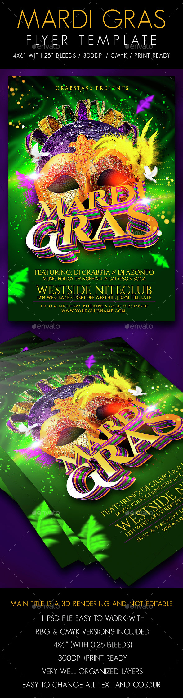Mardi Gras Flyer Template - Events Flyers