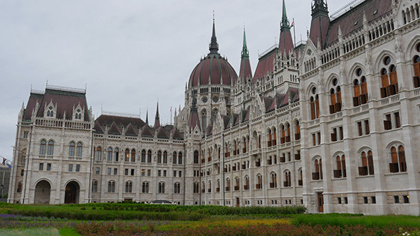 View of Hungarian Gothic Parliament, Budapest, Hungary