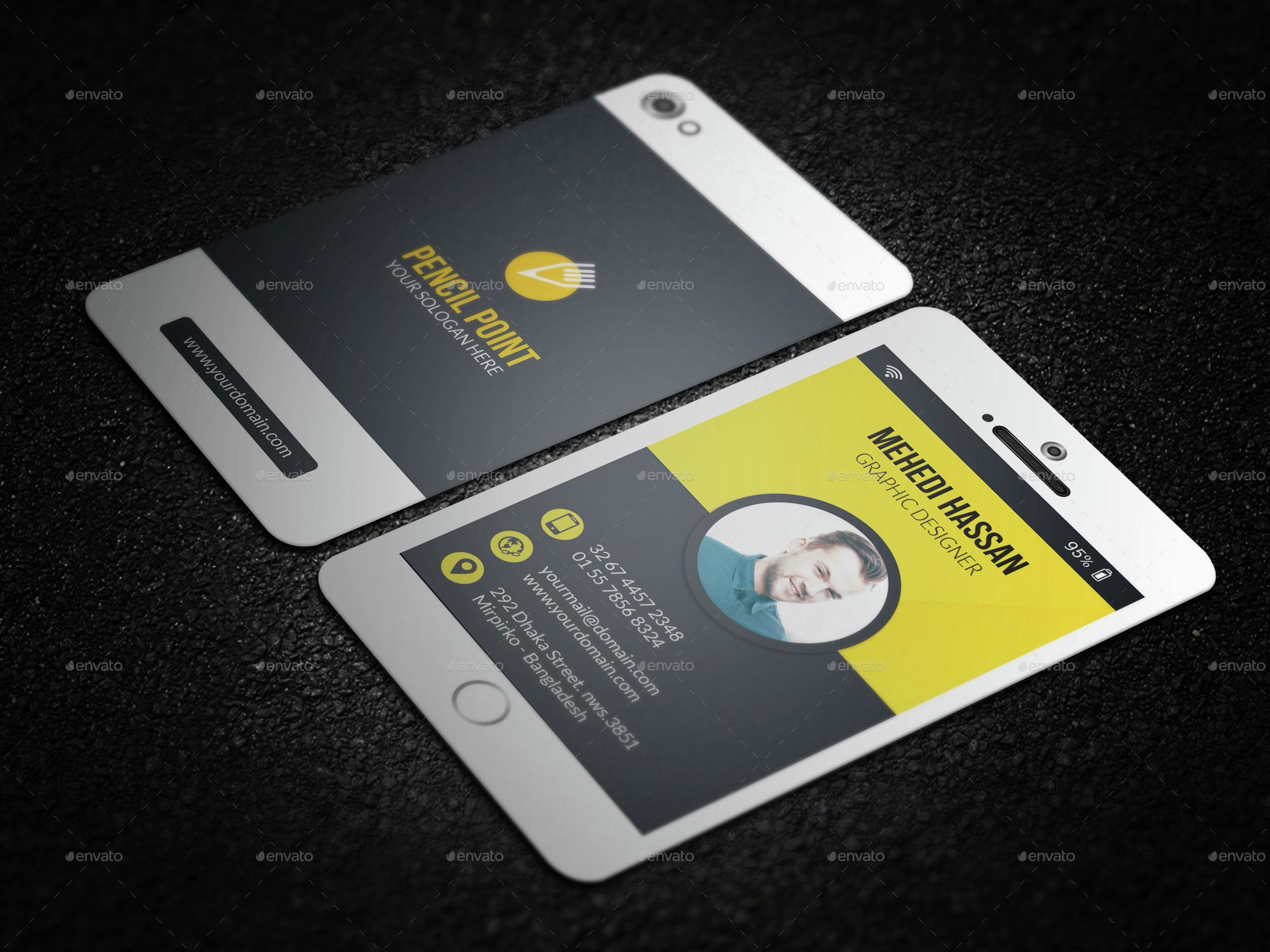 Phone Business Card by Mehedi__Hassan GraphicRiver