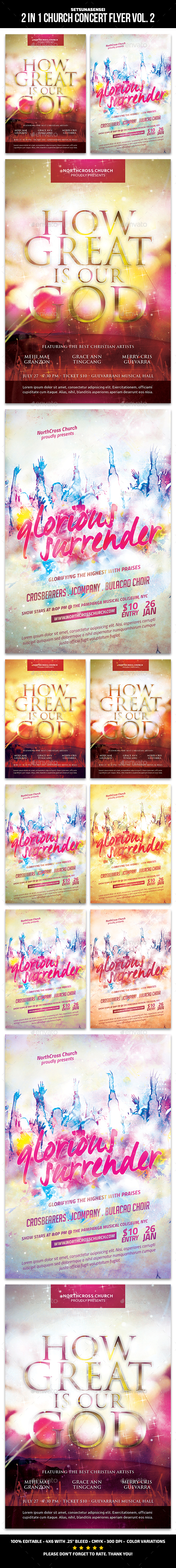 2 in 1 Church Concert Flyer Vol. 2 - Church Flyers