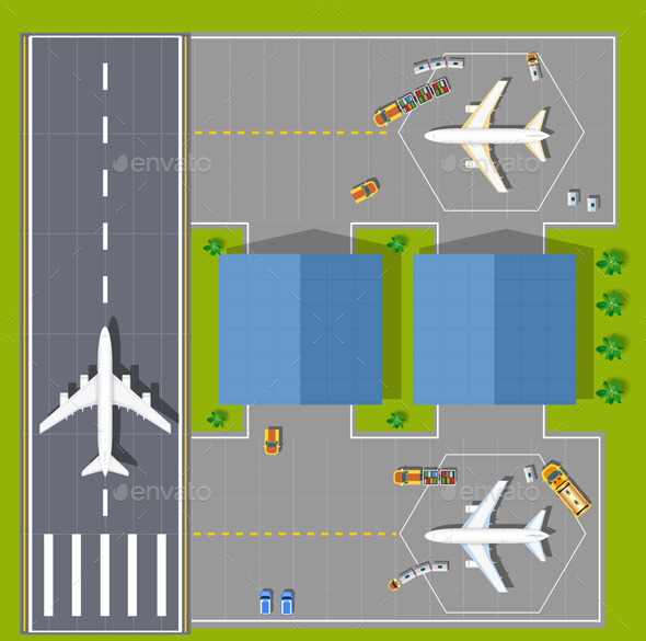 Overhead Point of View Airport - Travel Conceptual