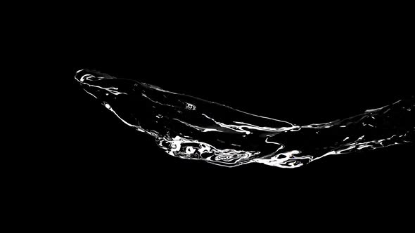 clean water jet on a uniform black background alt