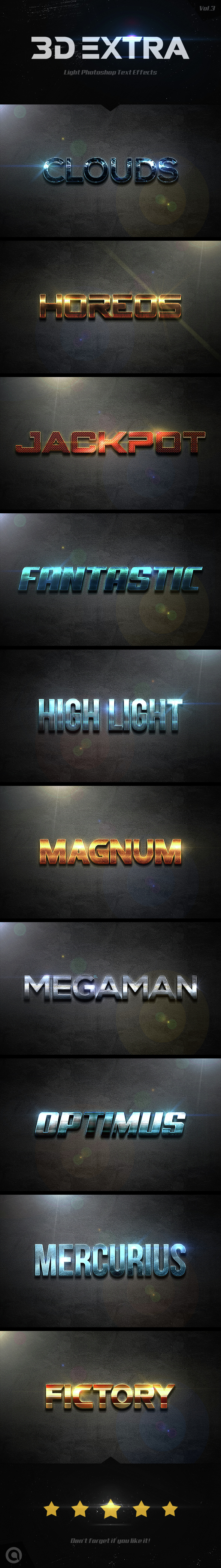 3D Extra Light Text Effects Vol.3