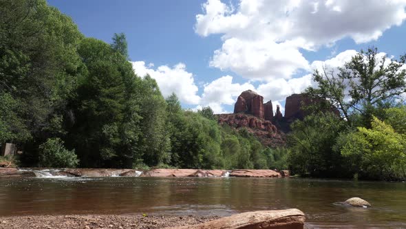 Dolly Shot Of Cathedral Rock In Sedona Arizona 1 alt