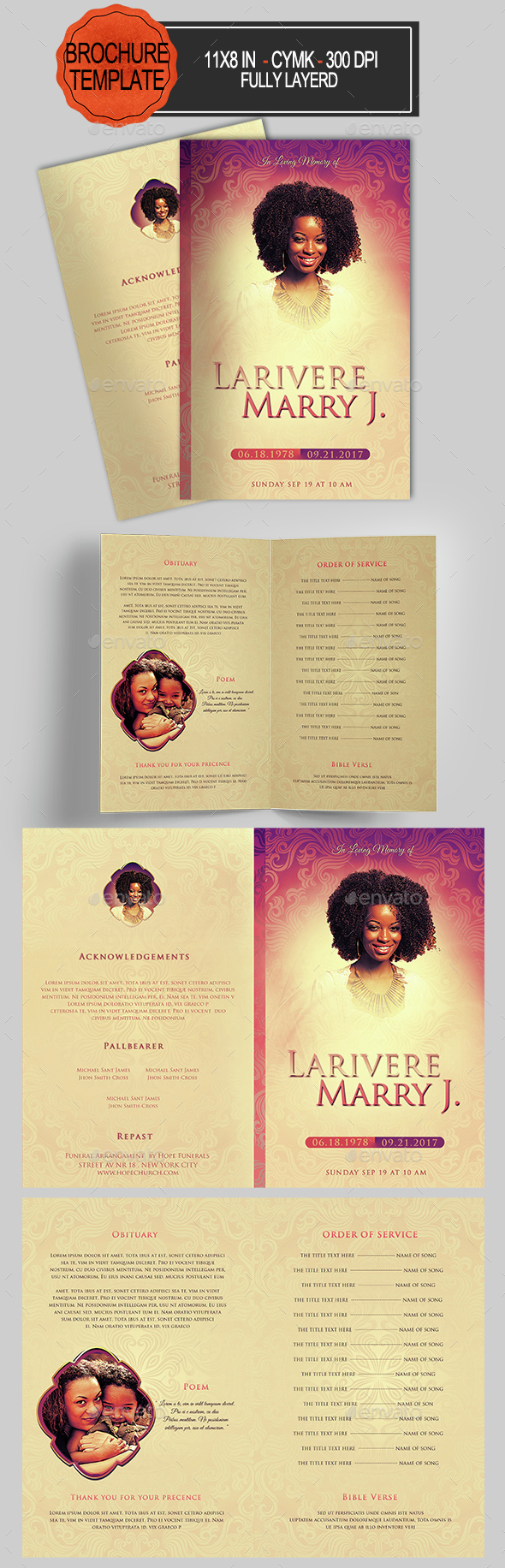 Funeral Program Template - Informational Brochures