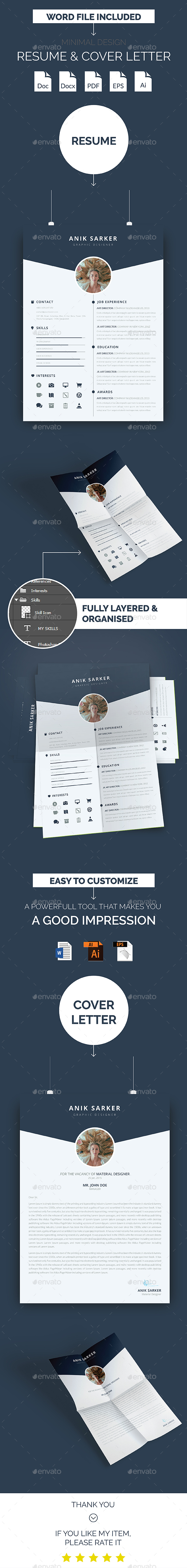 Minimal Design Resume & Cover Letter - Resumes Stationery