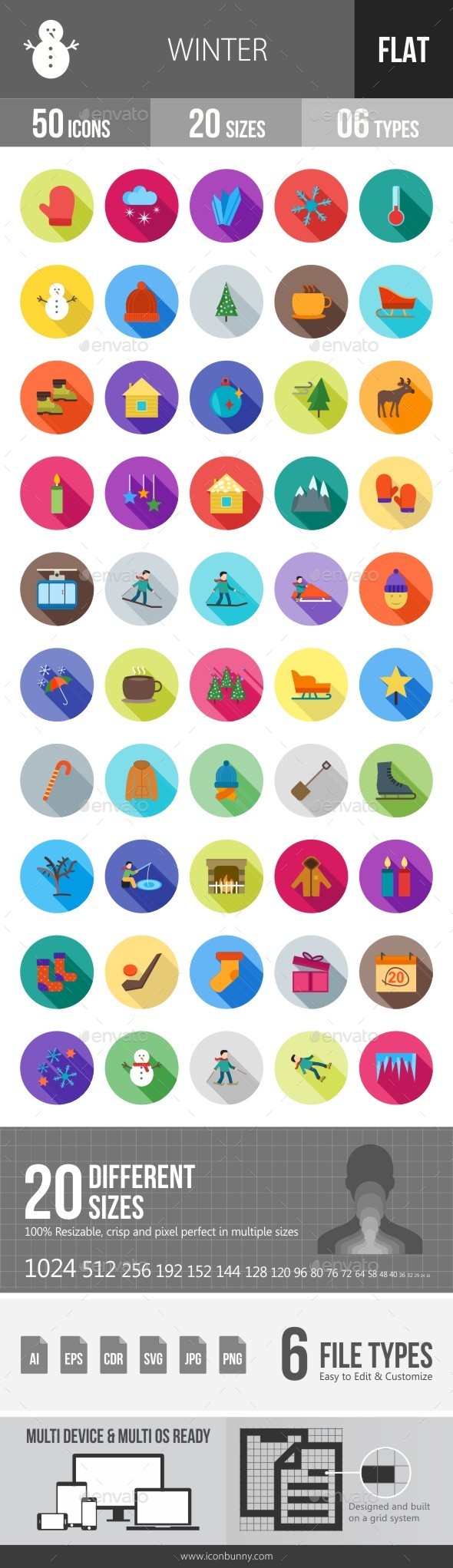 Winter Flat Shadowed Icons - Icons