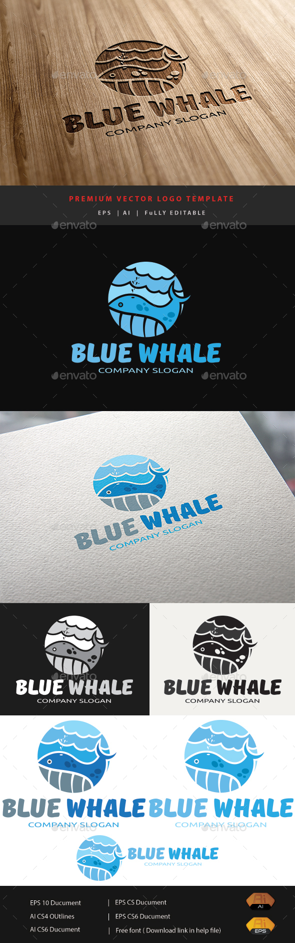 Blue Whale - Animals Logo Templates