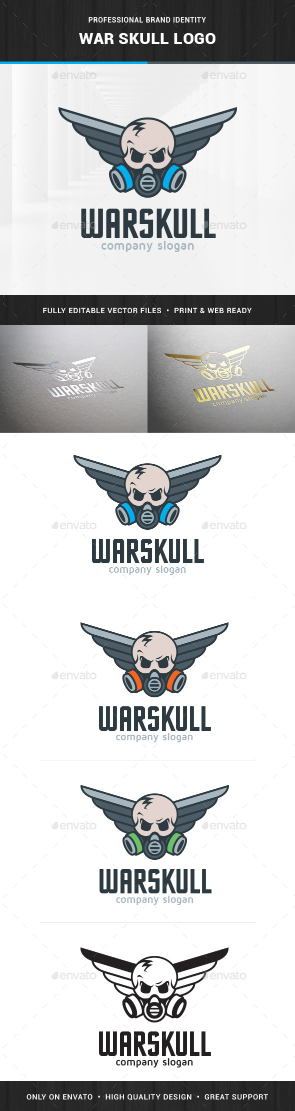 War Skull Logo Template - Humans Logo Templates