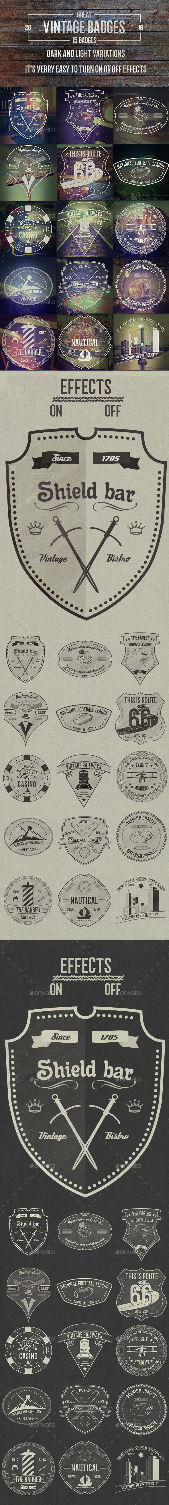 Vintage Badges - Badges & Stickers Web Elements