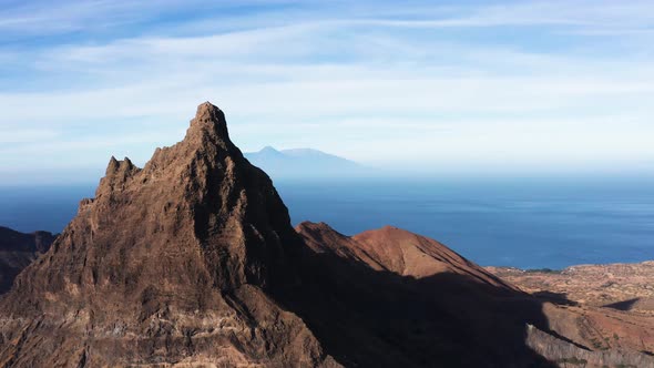 Aerial view of Brianda mount in Rebeirao Manuel in Santiago island in Cape Verde - Cabo Verde