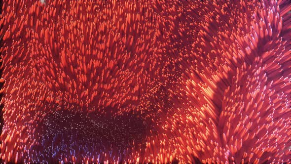 Flowing Textil Wallpaper in Red Accent alt