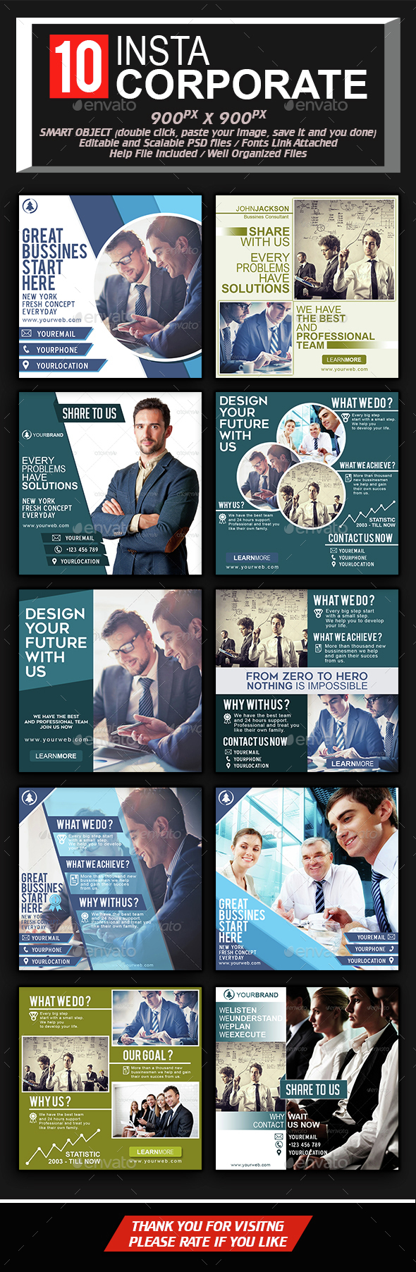 Instagram For Professional Corporate - Social Media Web Elements