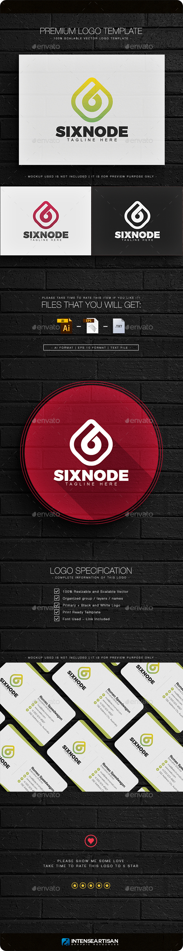 Sixnode Logo - Numbers Logo Templates