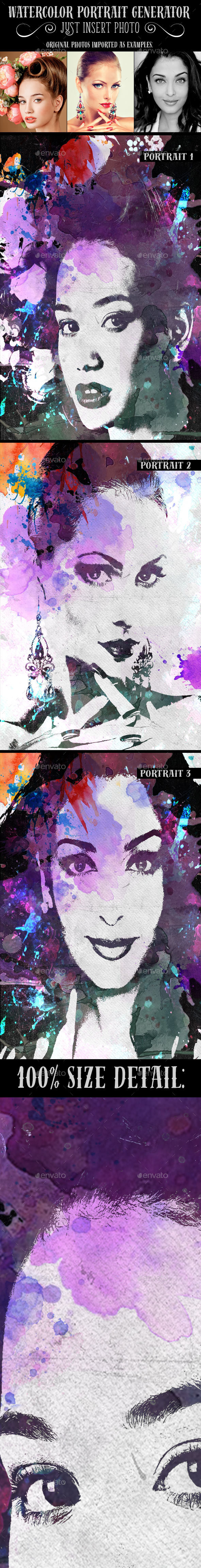 Watercolor Portrait Generator - Artistic Photo Templates