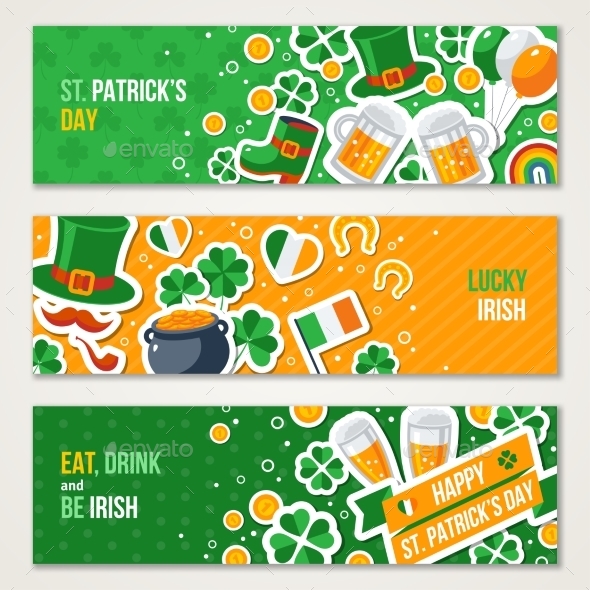 Horizontal Saint Patricks Day Banners Set - Miscellaneous Seasons/Holidays