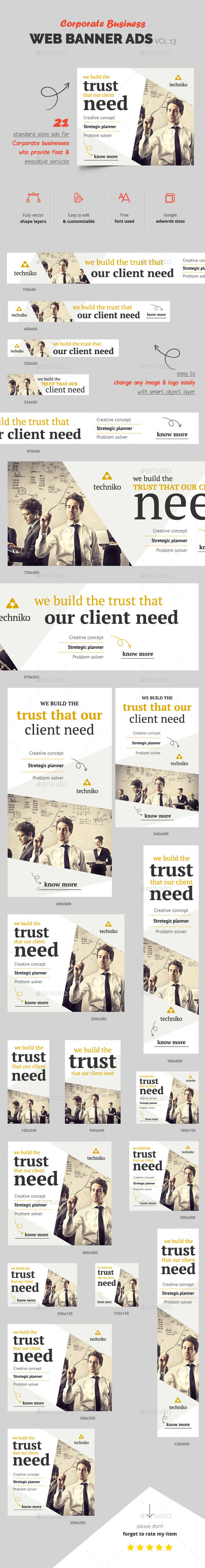 Corporate Web Banner Ads Vol.13 - Banners & Ads Web Elements