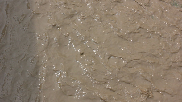 Flooded River Water Stream After Tropical Rain Storm