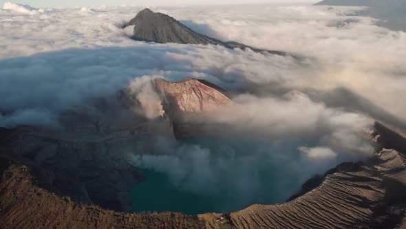 Aerial view of Kawah Ijen. alt