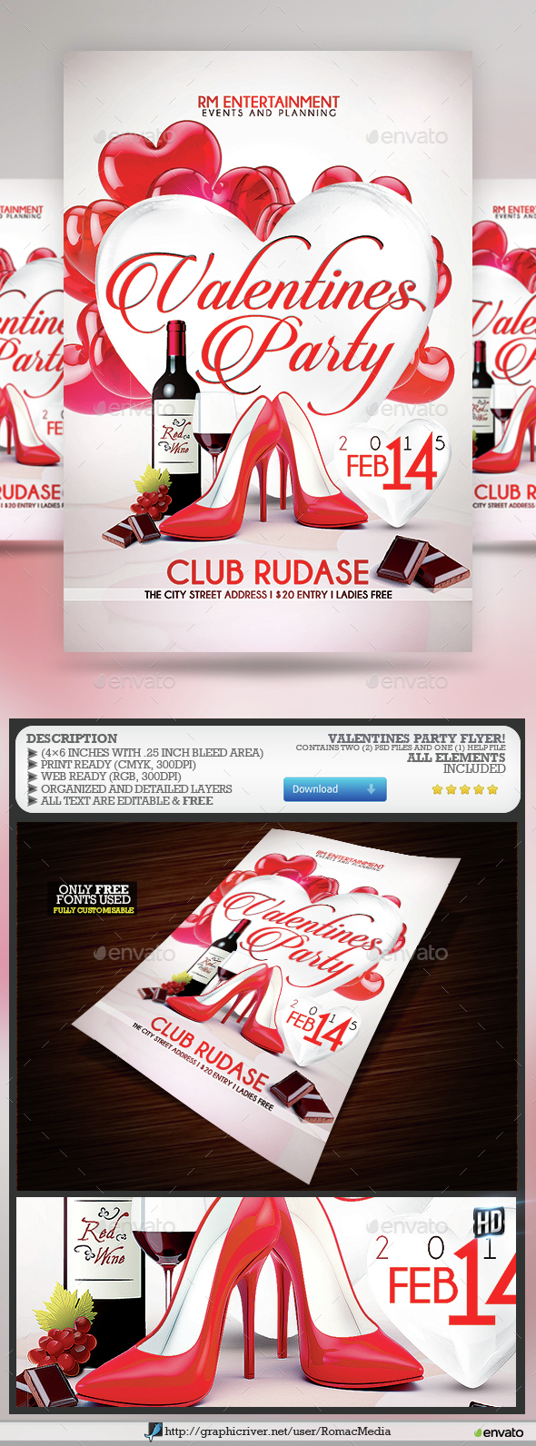 Valentines Party Flyer - Clubs & Parties Events