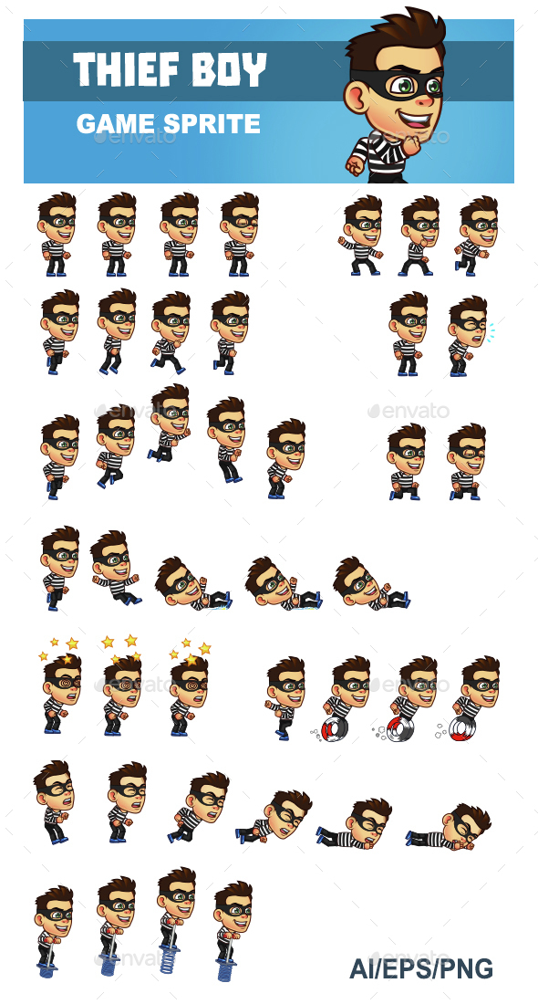 Thief Boy Game Sprite - Sprites Game Assets