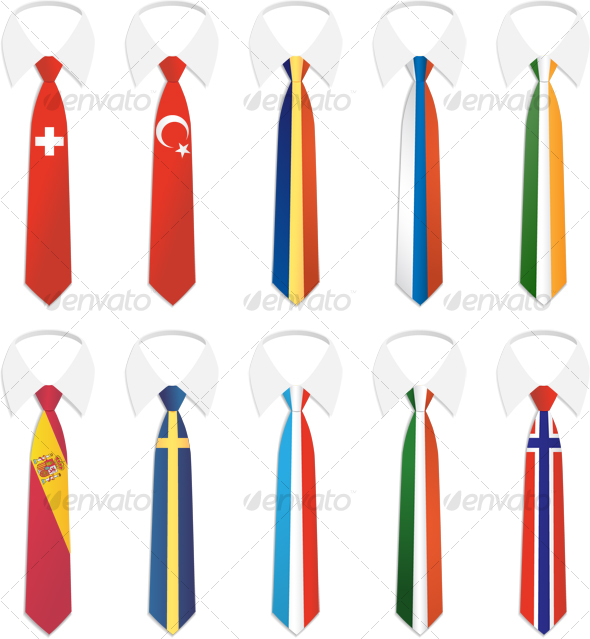 Nationality Tie 2 - Objects Illustrations