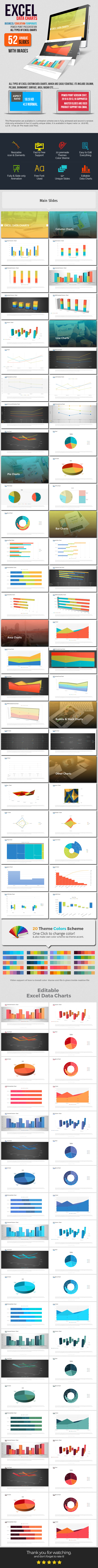 Excel Data Charts Power Point Presentation - Abstract PowerPoint Templates