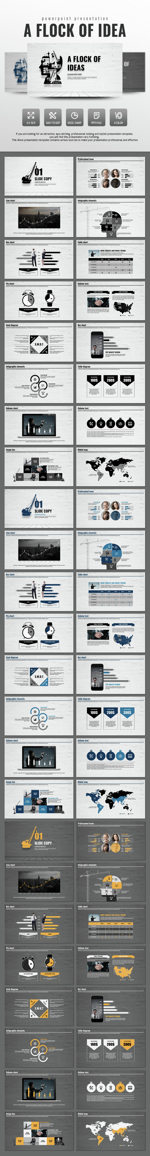 A Flock of Ideas - Business PowerPoint Templates