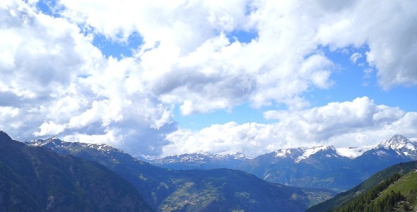 Sunny Day Snowy Mountains alt