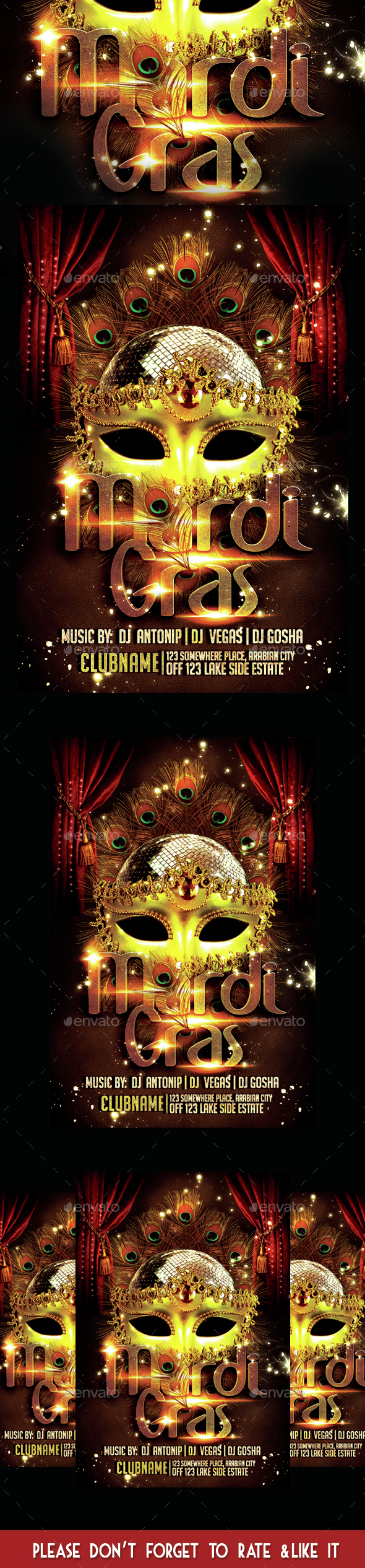 Mardi Gras Party Flyer - Flyers Print Templates