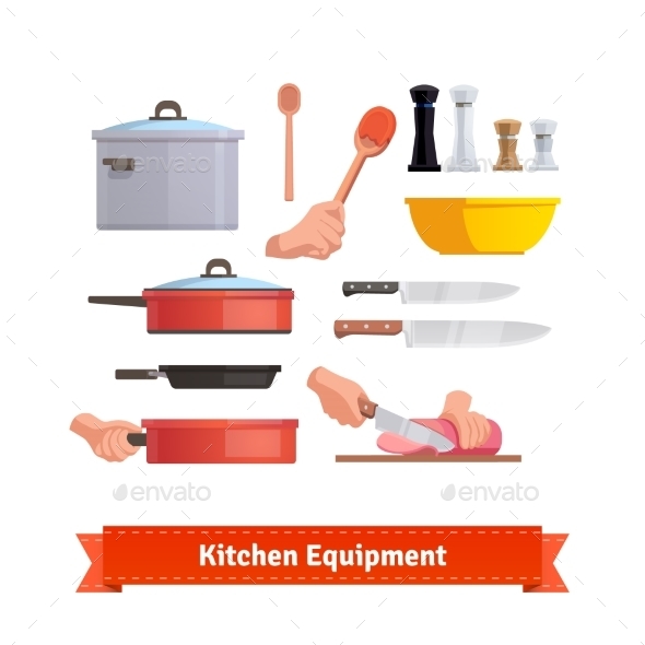 Set Of Cooking Equipment - Food Objects