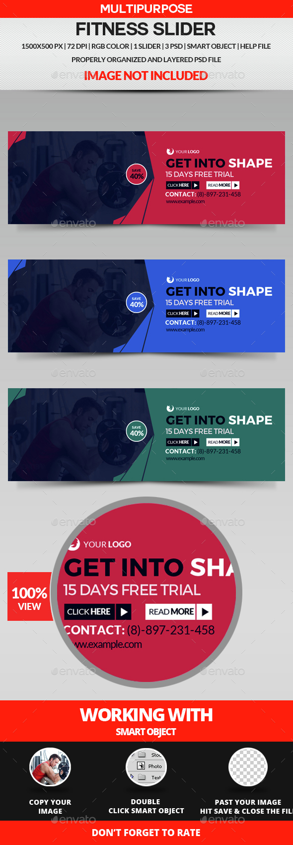 Fitness & Gym Slider - Sliders & Features Web Elements