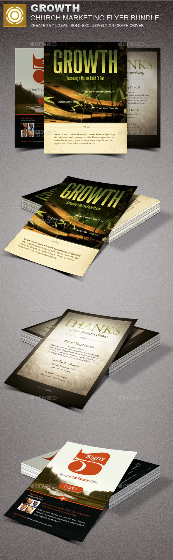 Growth Church Marketing Flyer Template Bundle - Church Flyers