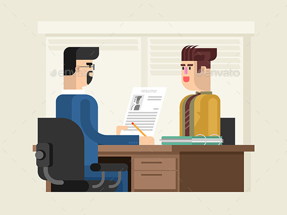 Job Interview Flat Design - People Characters